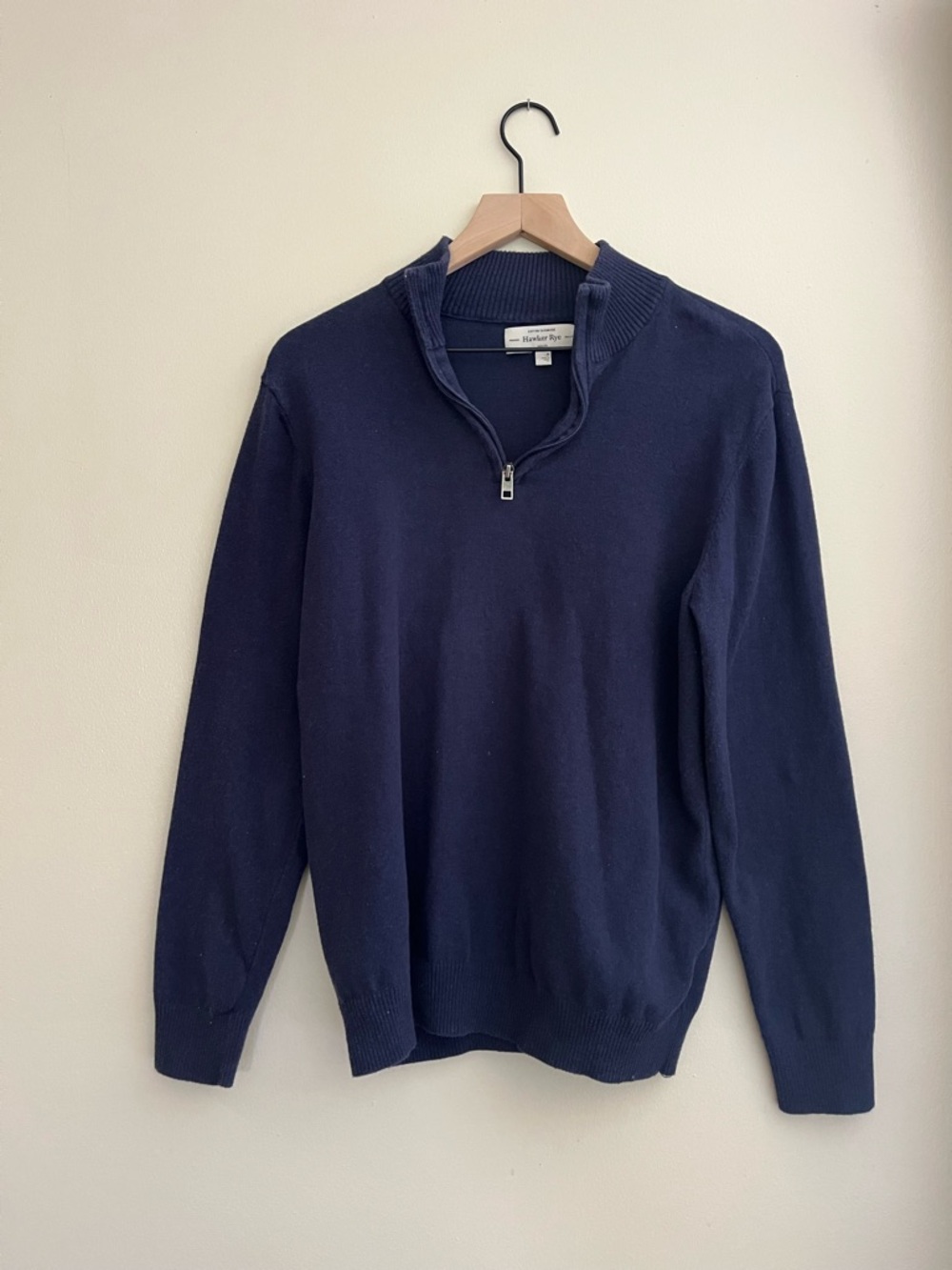 Men's Navy Half-Zip Sweater Medium